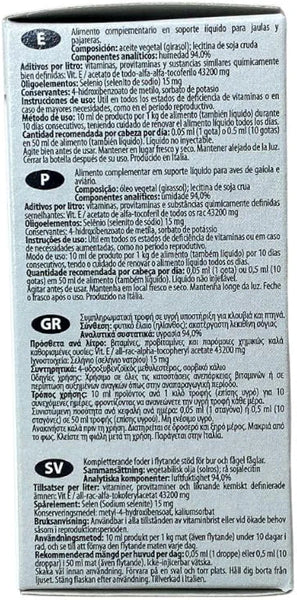 Raff Liquid Vitamin E Supplement for Bird 25ml Paradise Aviary Exotics Raff Liquid Vitamin E Supplement for Bird 25ml Paradise Aviary Exotics